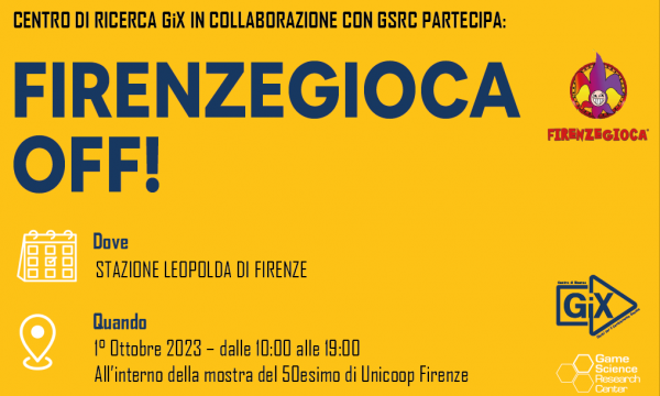 GiX in collaborazione con il GSRC partecipa a FirenzeGioca OFF!